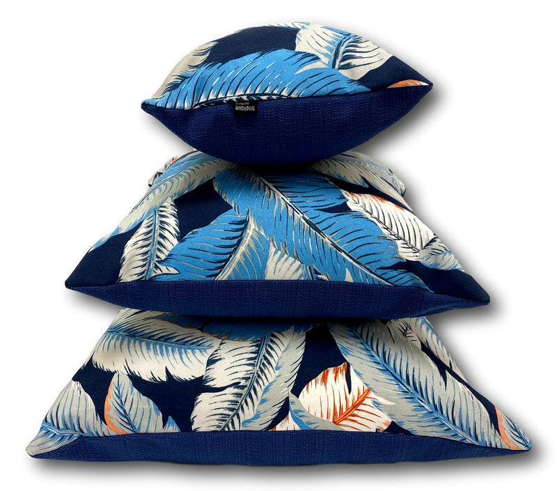 Aloha Palm in Sky Blue - Tropique Cushions