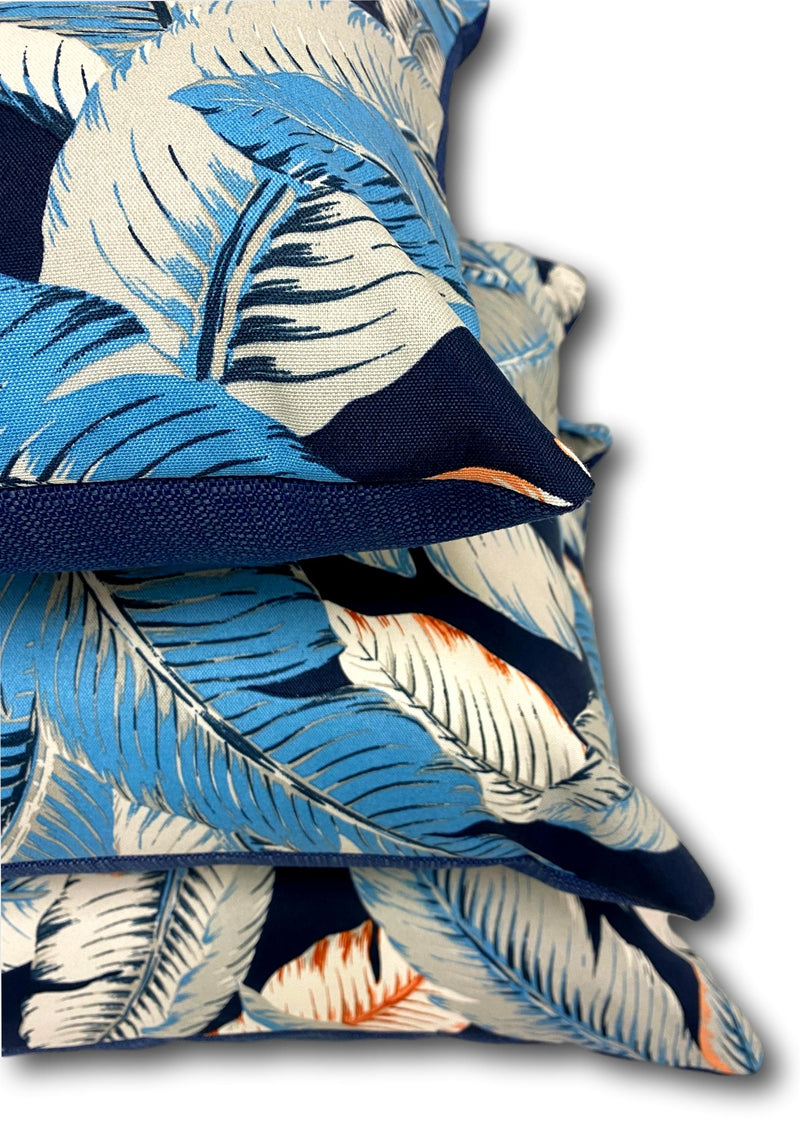 Aloha Palm in Sky Blue - Tropique Cushions