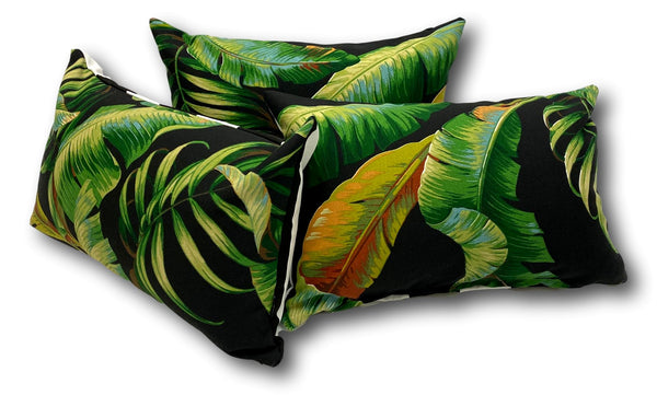 Palmiers Stripe in Night Lumbar - Tropique Cushions