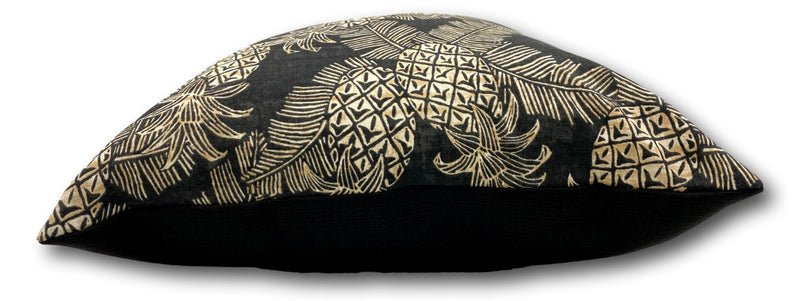Pineapples in Noir Euro Lumbar - Tropique Cushions