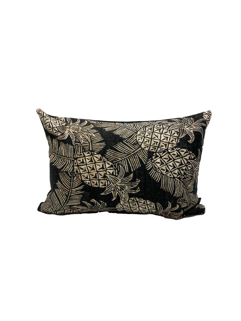 Pineapples in Noir Euro Lumbar - Tropique Cushions