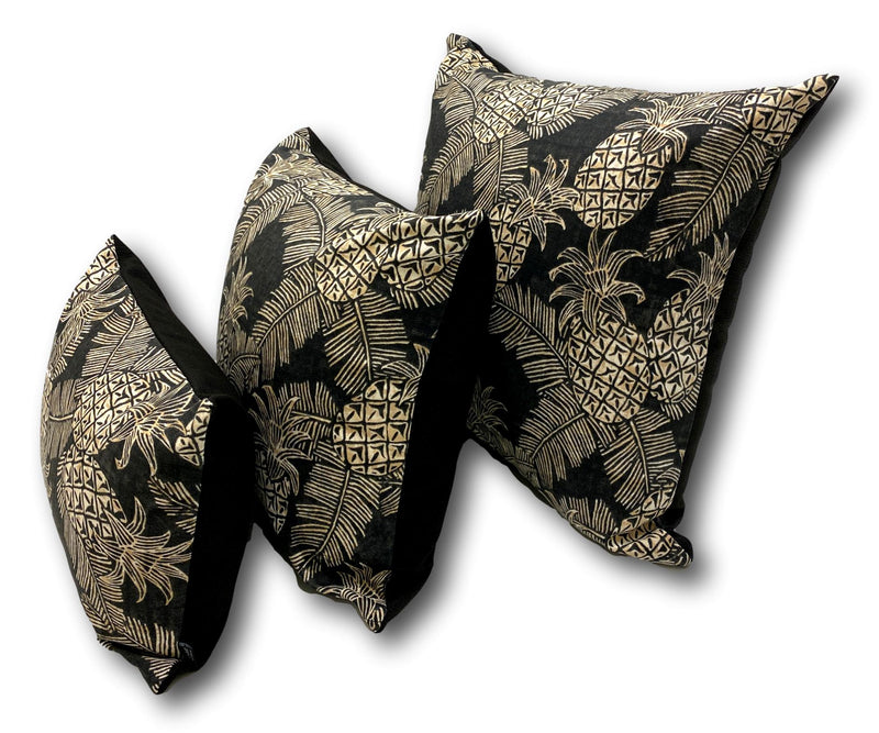 Pineapples in Noir Giant Cushion