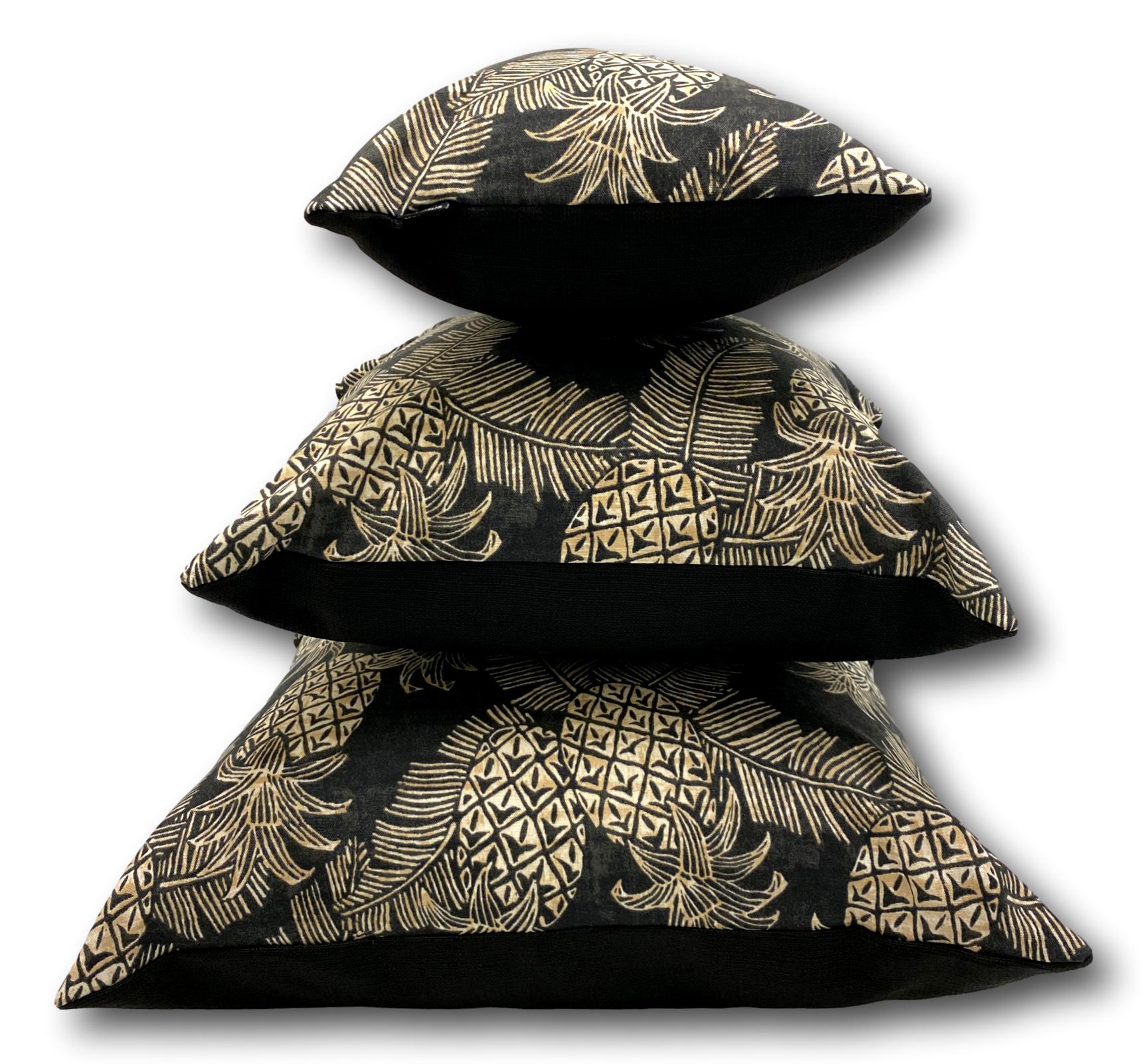 Pineapples in Noir Giant Cushion