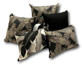 Pineapples in Noir Euro Lumbar - Tropique Cushions