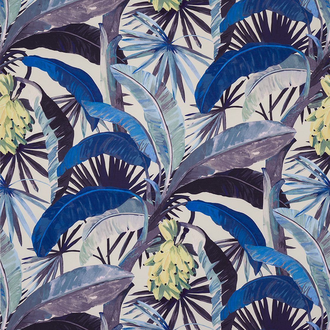 Mokum Tropicalia Porcelain Blue Bench Seat Cushion