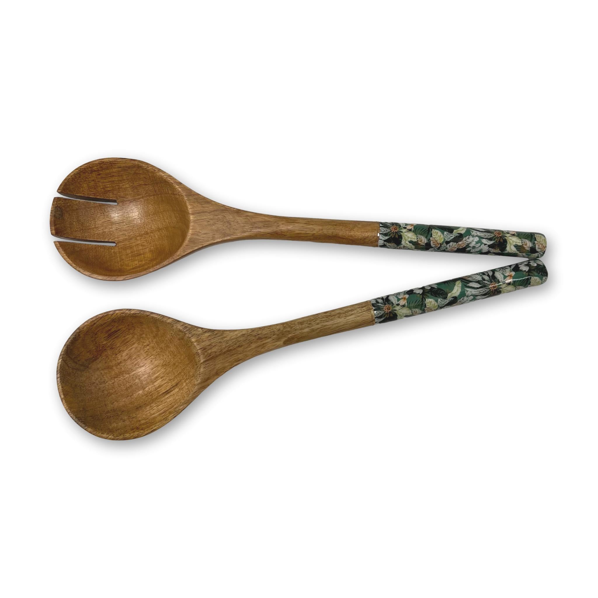 Mango Wood Serving set in Emerald Green