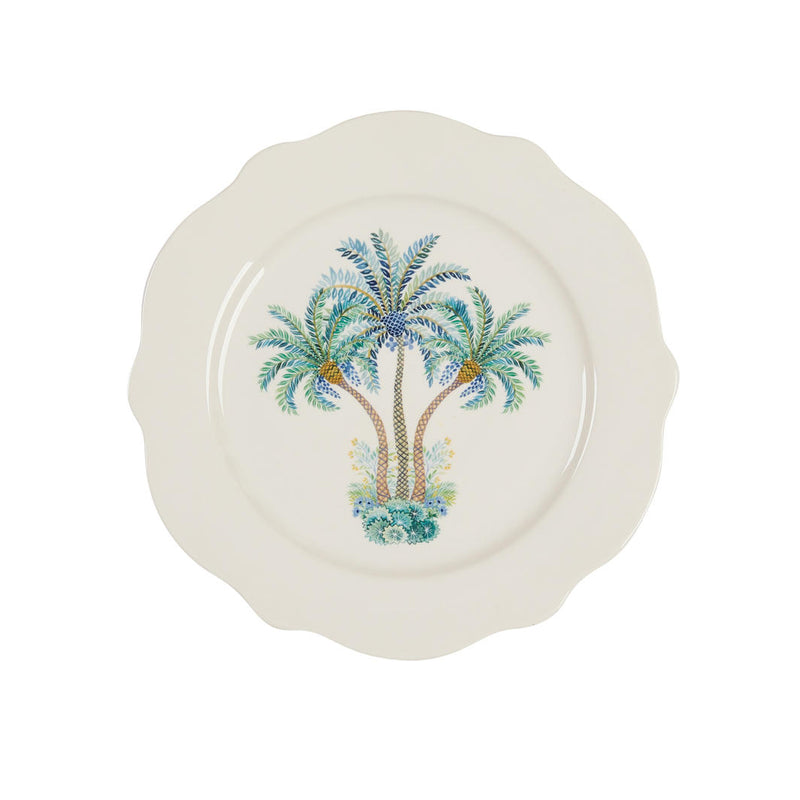 Cake Plates Set of 4 in Vintage Palm White