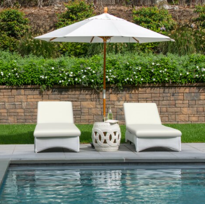 Sunbrella Canvas White Bench Seat Cushion