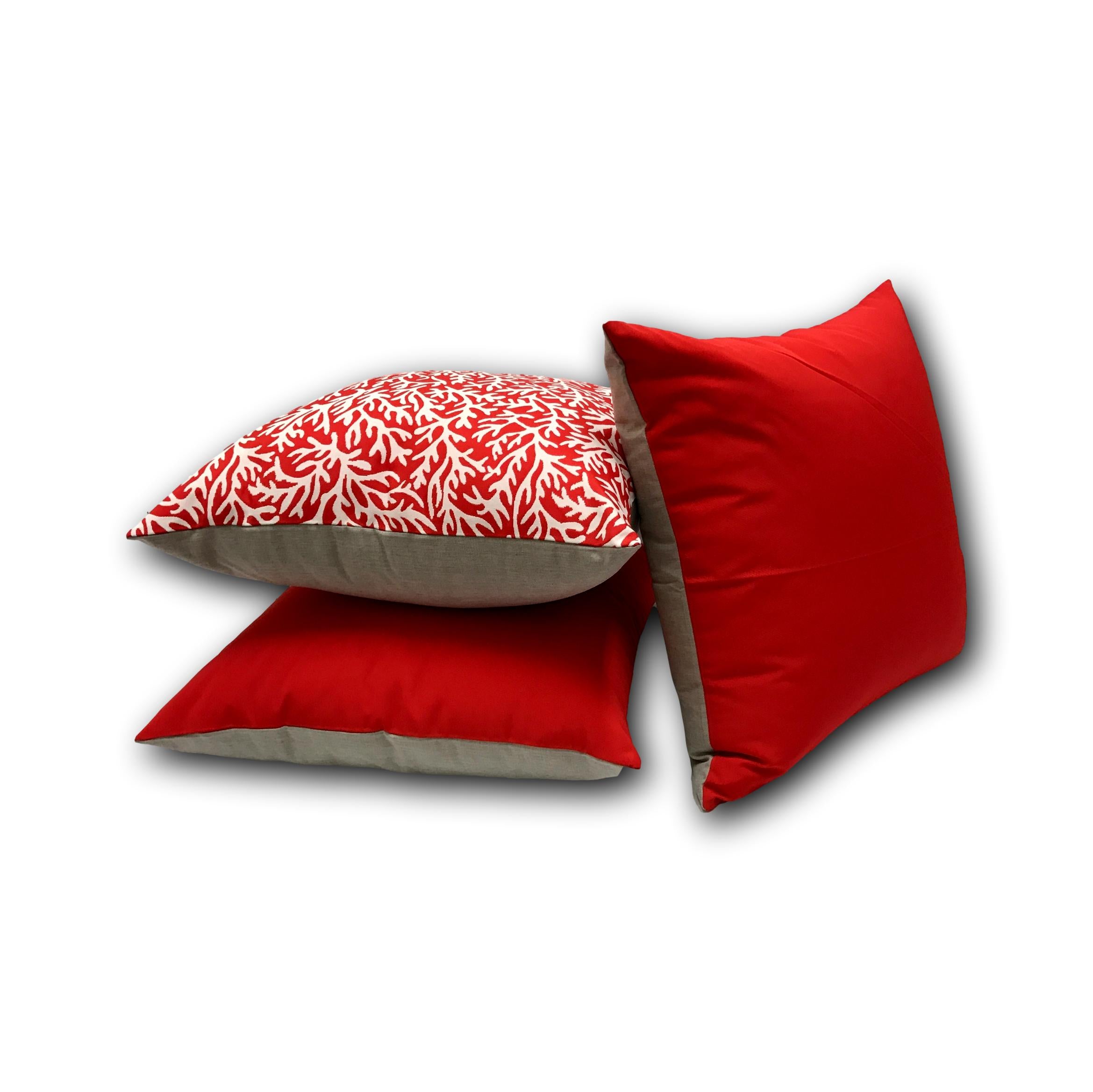 Sale Set Coastal Red Tropique Cushions