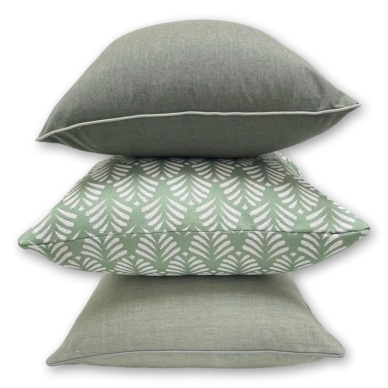 Sunbrella Cast in Sage with Piping