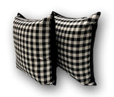 Sunbrella Onyx Black White Check Floor Cushion