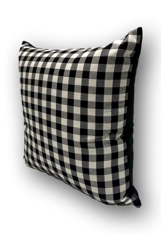 Sunbrella Onyx Black White Check Floor Cushion