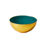 Hand Beaten Brass & Enamel Bowl in Green
