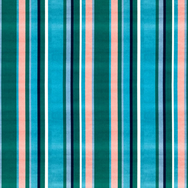 South Beach Stripe Outdoor Velvet Aqua