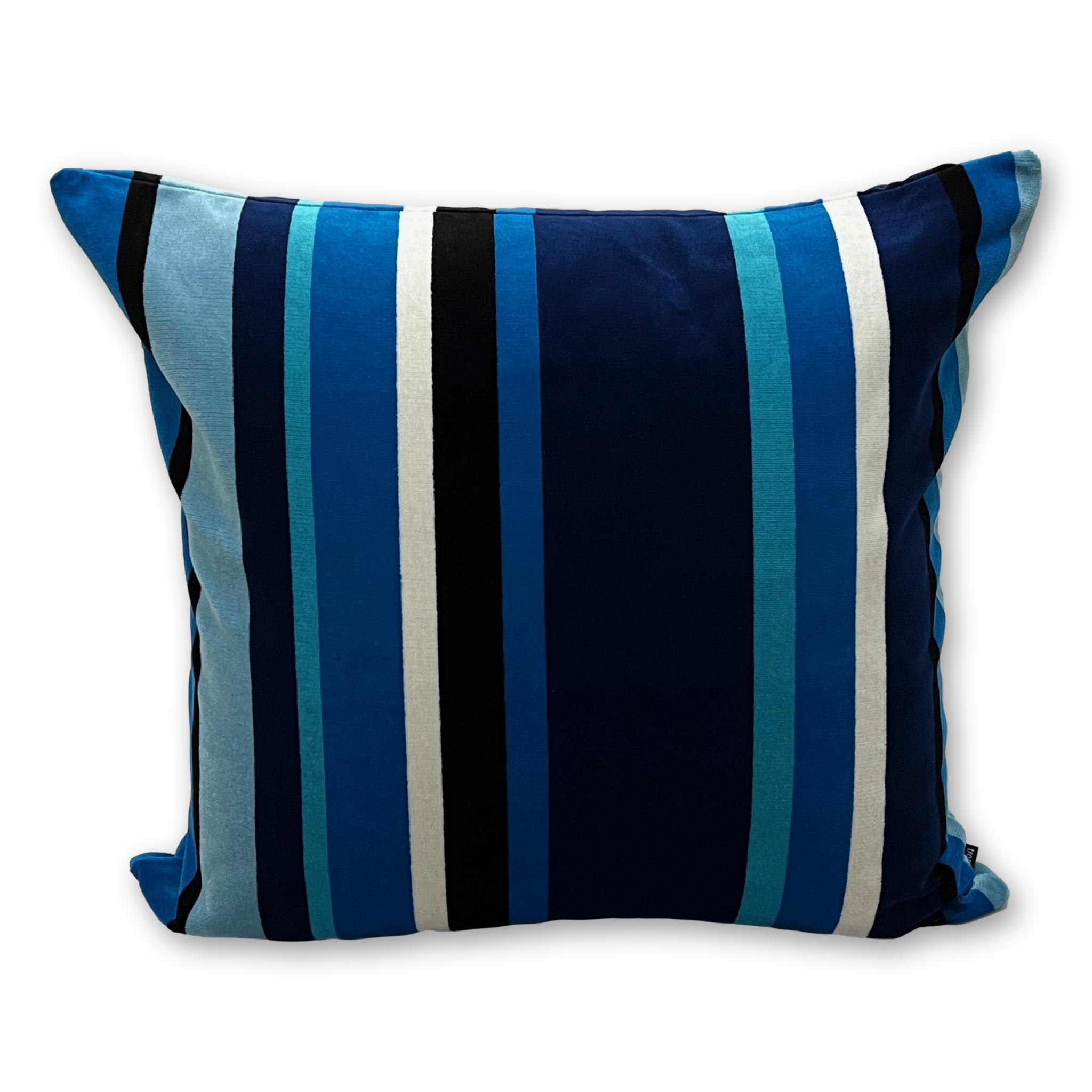 Lounger - South Beach Stripe Outdoor Velvet Sapphire