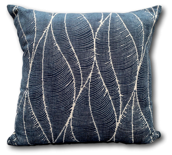 Palm Leaf in Denim - Tropique Cushions