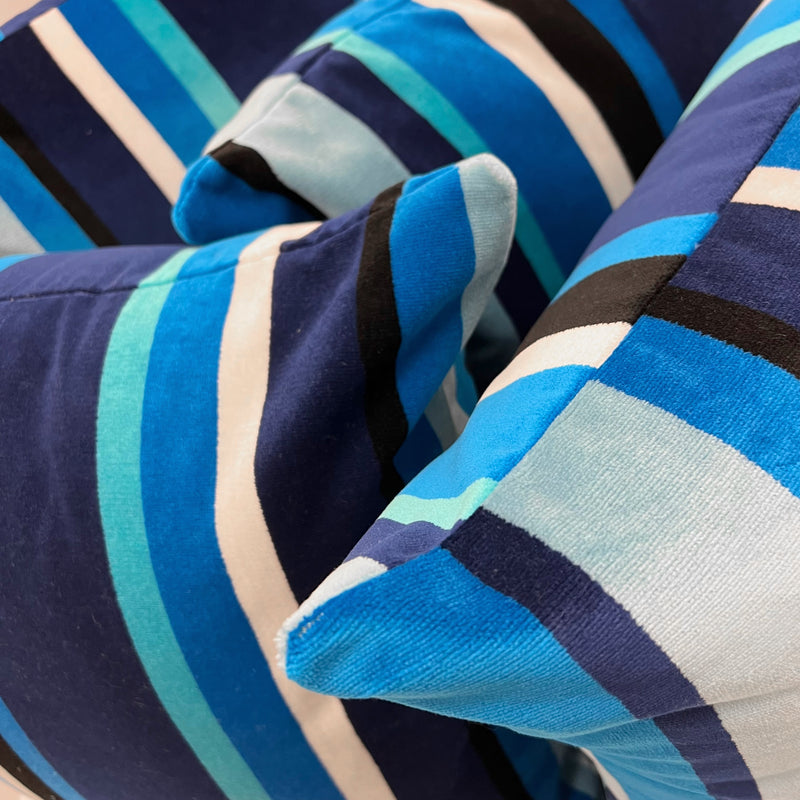 South Beach Sapphire Stripe Outdoor Velvet