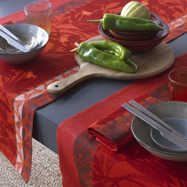 Le Jacquard Français Bahia Red Runner - Tropique Cushions